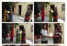 घरोघरी जाऊन धान्य वाटप स्व. गणेश राजाभाऊ चौधरी लोकसेवा प्रतिष्ठानचा उपक्रम